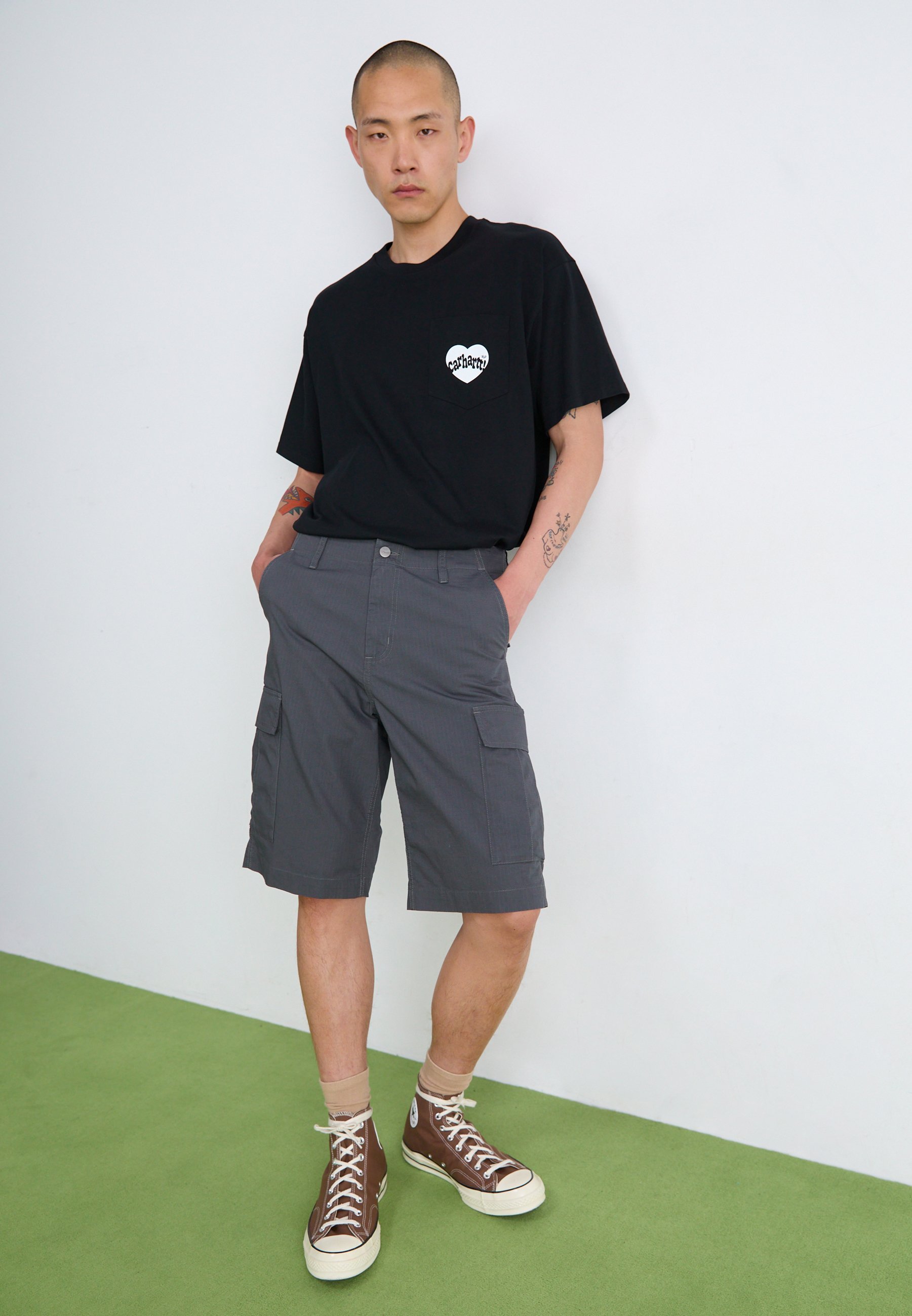 Carhartt WIP REGULAR CARGO COLUMBIA - Szorty - grafitowe