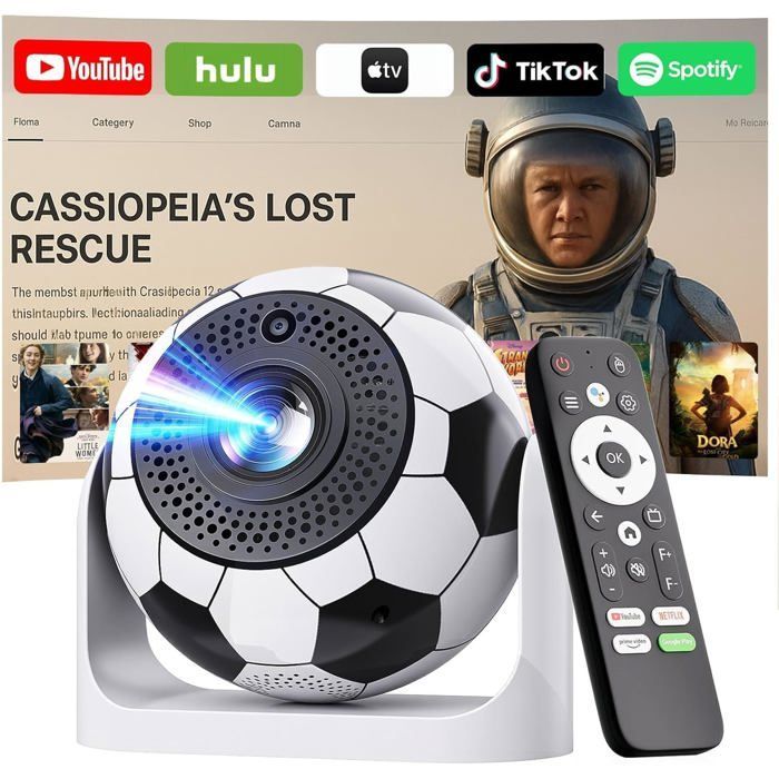 Miniproyector de vídeo portátil - SUTEO - Bluetooth 5.2 - Compatible con 4K y 1080P - Enfoque automático