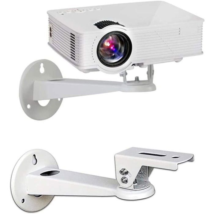 1 soporte de pared mini para proyector, tornillo M4 de 6,3 a 7,87 pulgadas, rotación de 360°, inclinación de 60°, para cámara/proyector/webcam - Alfombrilla