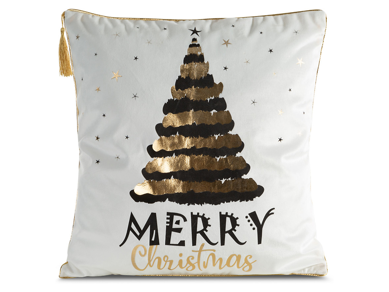 Poduszka dekoracyjna Merry Christmas 45x45 cm biała