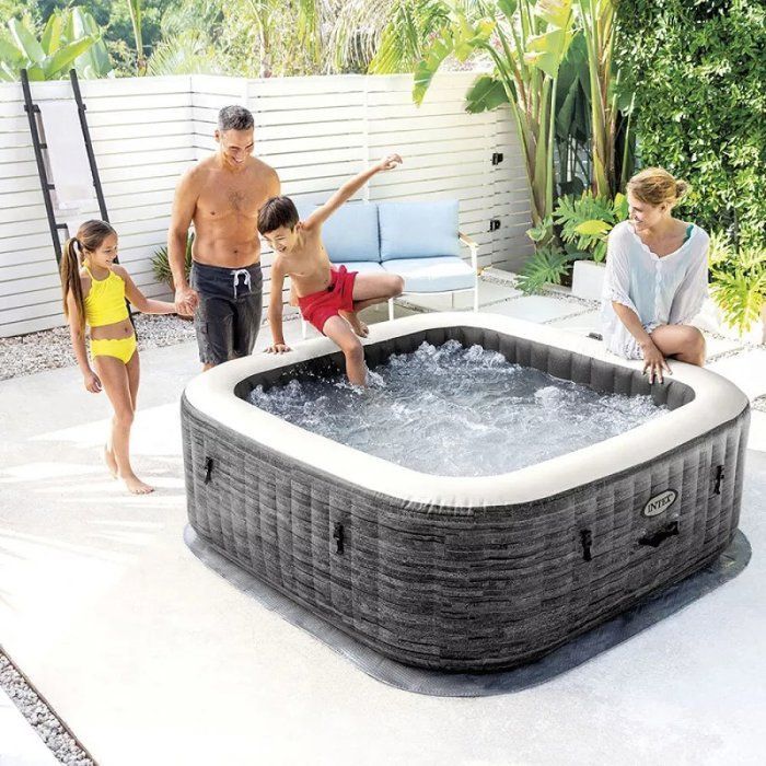 Spa gonflable INTEX - Ardoise - 175 x 175 x 71 cm - 4 places - Carré - 28450NP