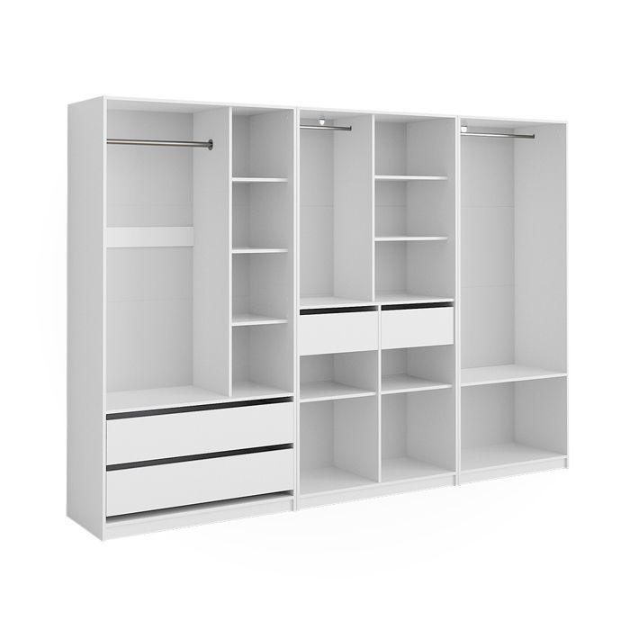 Armadio Elmo 280x200 cm, set da 3, bianco, Vicco 50205
