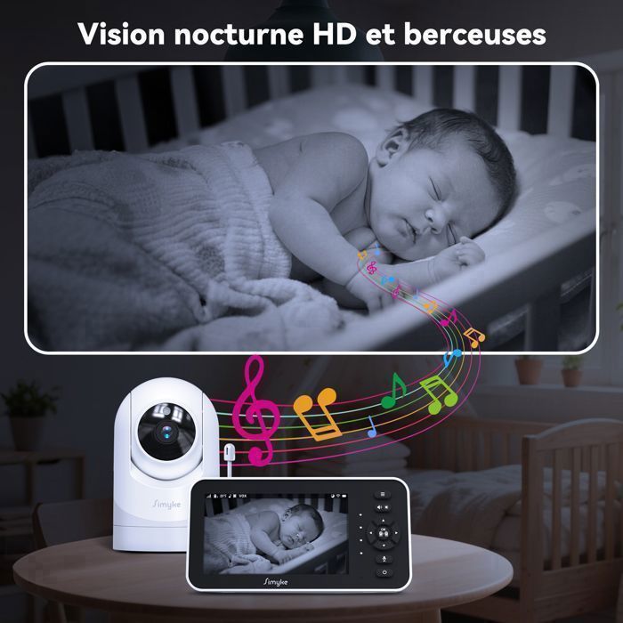 Simyke BabyPhone 330°-Moniteur 5