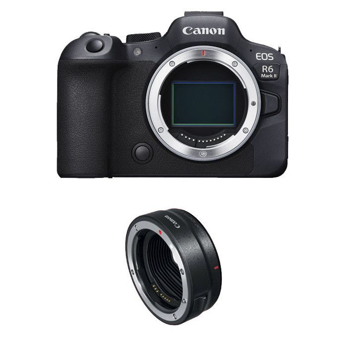 Canon EOS-R6 Mark II hybrid camera body only + EF-EOS-R adapter