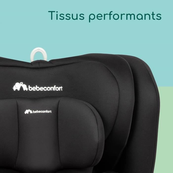 Silla de coche convertible giratoria 360° BEBECONFORT EvolveFix i-Size - Grupo 0/1/2/3 - Isofix - De 0 a 12 años (36 kg) - 40-150 cm - Negro Niebla