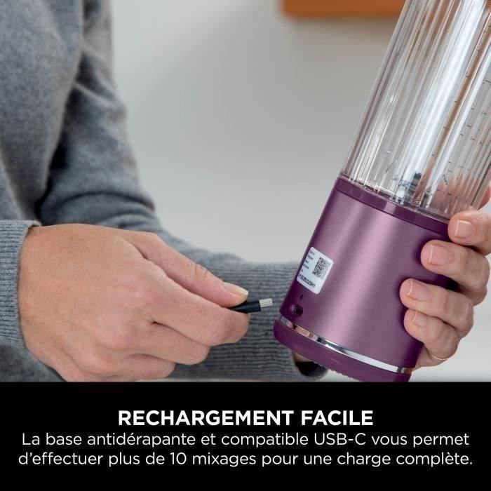 Friteuse sans huile portable - NINJA - CRISPI - 1,4L et 3,8L - 4 programmes - 1700W - Bleu + Blender portable Blast Violet offert