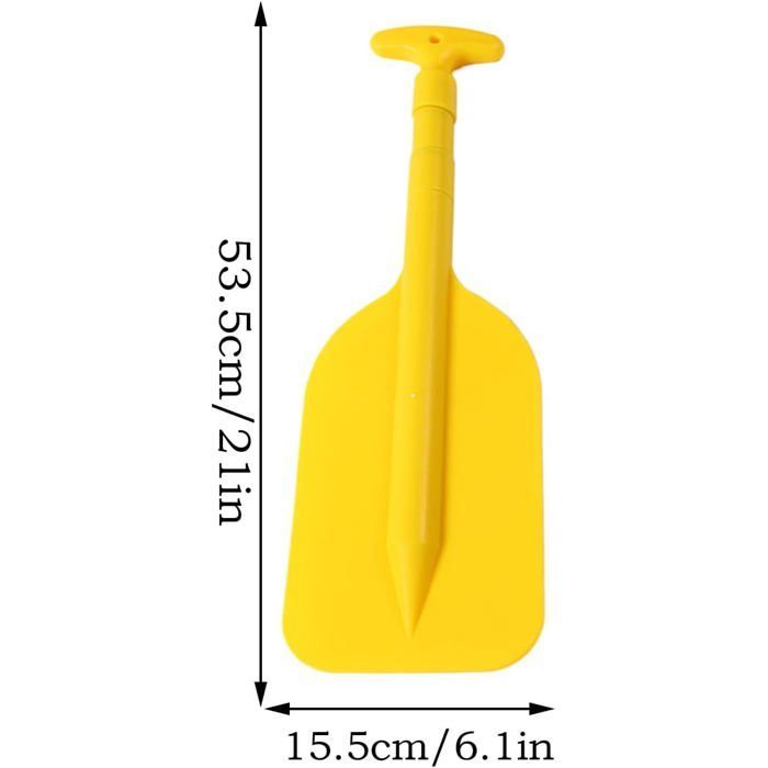 Remo telescópico para adolescentes, remo ajustable para canoa infantil, accesorio para deportes acuáticos con asa, amarillo.