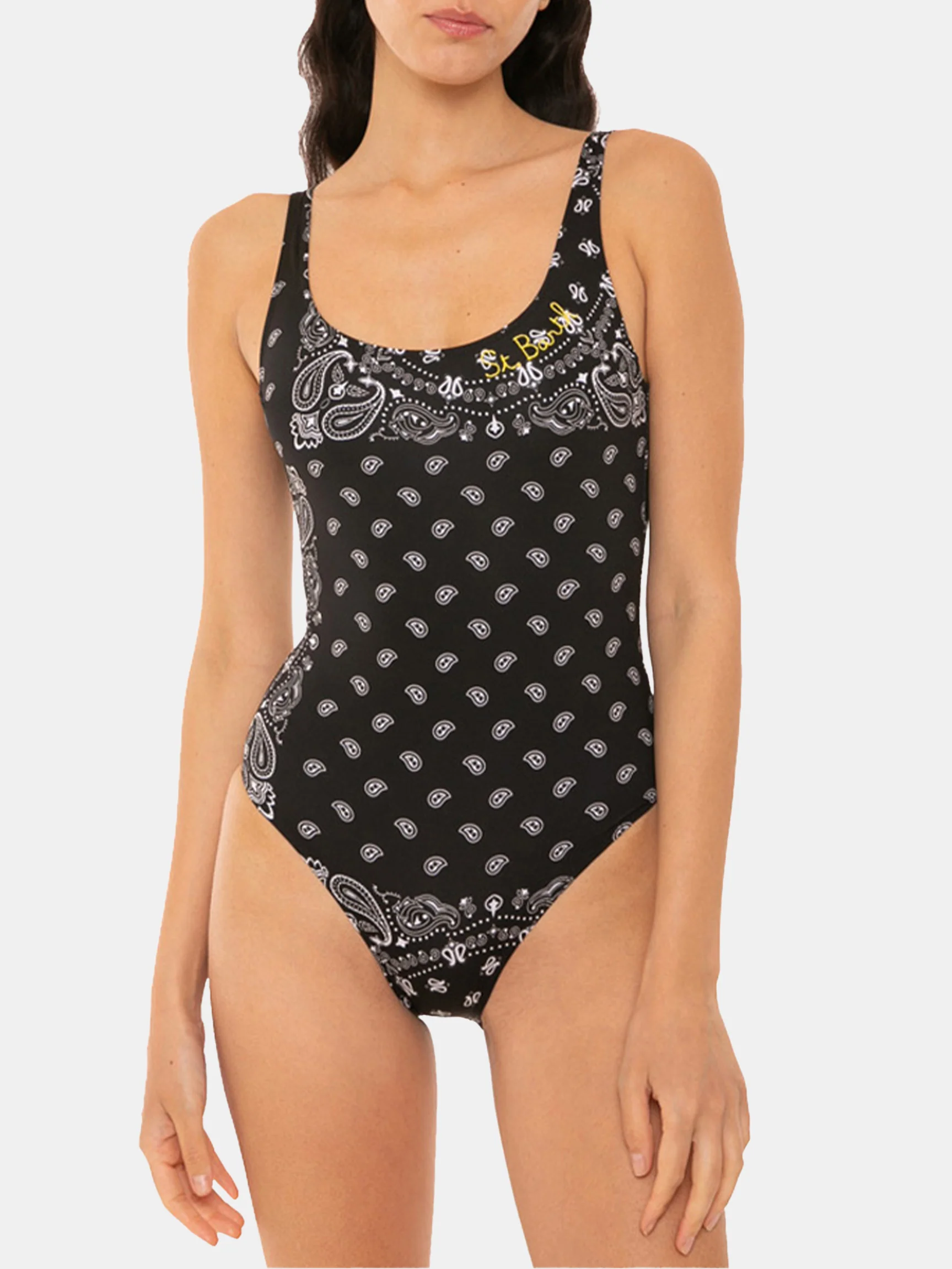 Damesbadpak uit één stuk met bandana-print