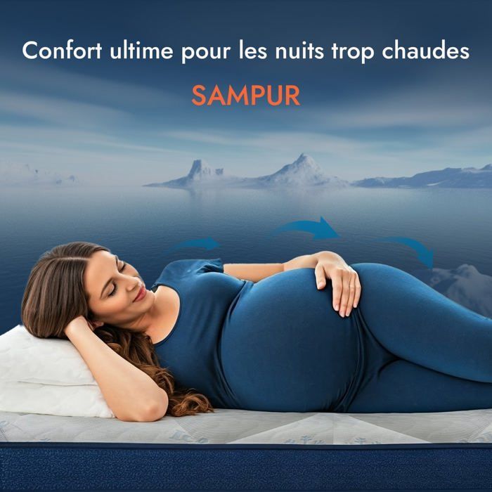 Summer mattress topper 180 x 200 cm - 100% microfiber - Cooling Ice Cool fabric