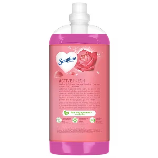 Mehčalec za perilo Soupline Active Fresh Rose, 2 l, 91 pranj