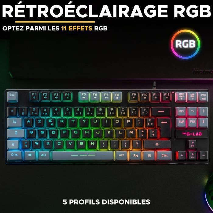 Gamingtoetsenbord - The G-Lab - KEYZ CAESIUM - RGB - Zwart & grijs - TKL