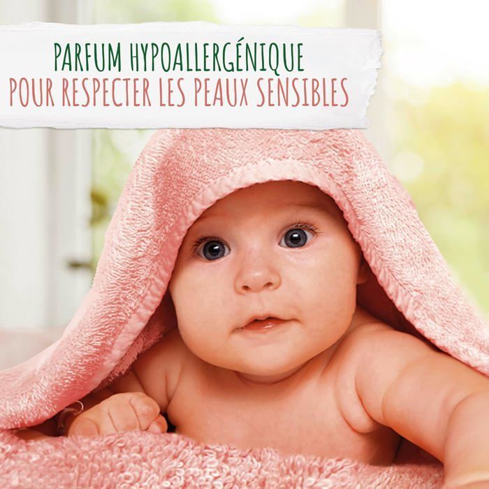 Lessive Liquide Sensibles Parfum hypoallergénique Fleur de Coton pour respecter les peaux fragiles Savon de Marseille 43 Lavages