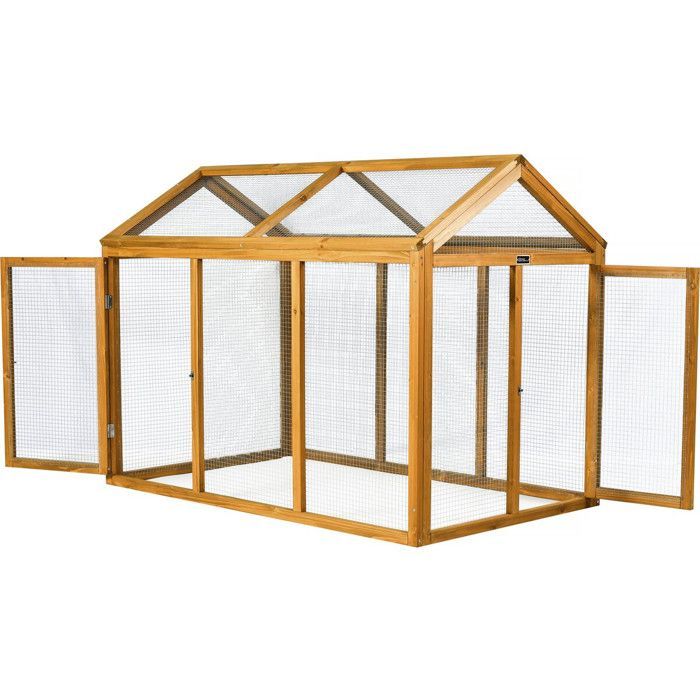 Enclos extension en bois pour poulailler 