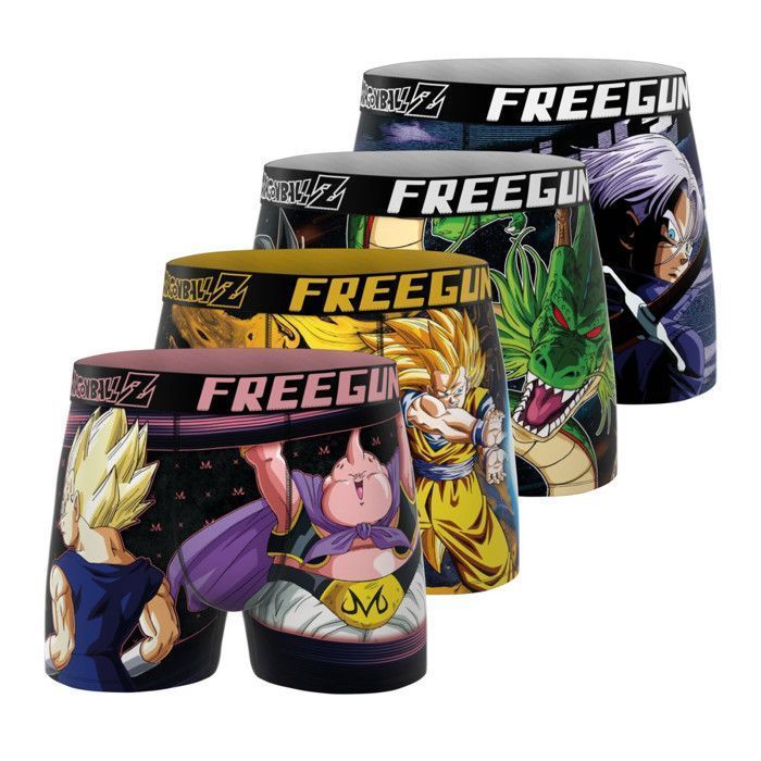 Freegun Boys' Boxer Shorts DRAGON BALL Z, Boys' Underwear - Purple (Pack of 4)