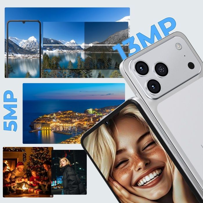 HOTWAV A17 Pro Max Budget Smartphone - 6.75 Inch HD+ 5160mAh 4+256GB 13MP Mobile Phone with GPS/Face ID - Orange