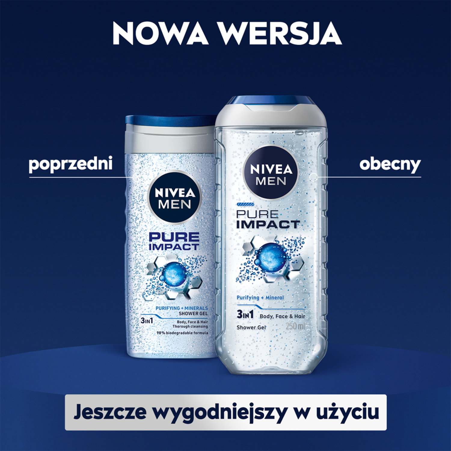 Nivea Men Shower Gel för män 500ml Pure Impact