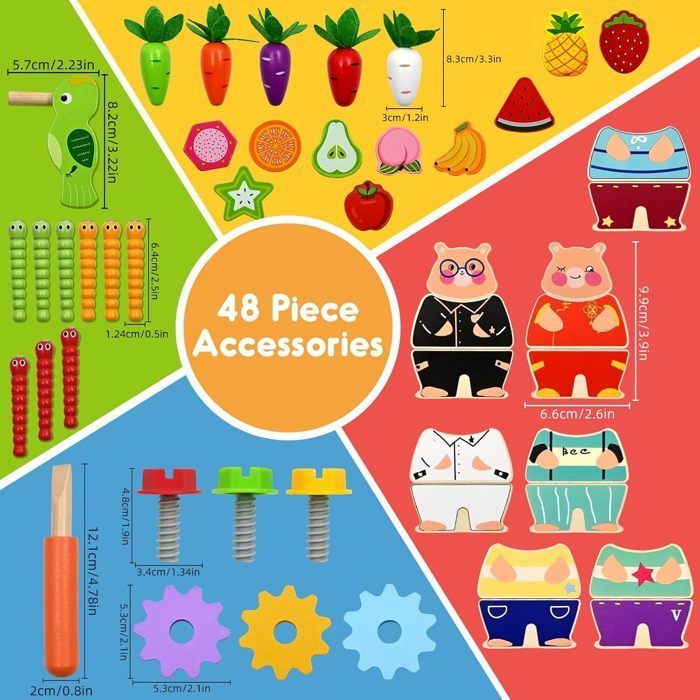 Cubo de actividades 5 en 1 para bebés: juguetes de actividad y desarrollo, 49 piezas. Juguete para niñas de 18 meses en adelante. Regalo Montessori para niñas y niños de 1 año.