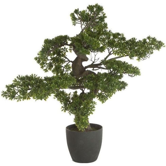 Bonsái artificial gigante con maceta de plástico/cemento - Dimensiones: 80 cm de alto x 80 cm de ancho x 60 cm de profundidad