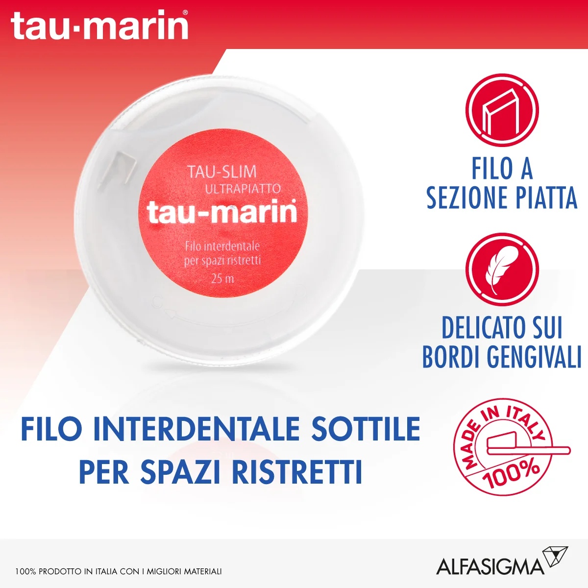 ALFASIGMA TAU MARIN Tau-Marin Slim Ultra-Flat Zahnseide 25 m