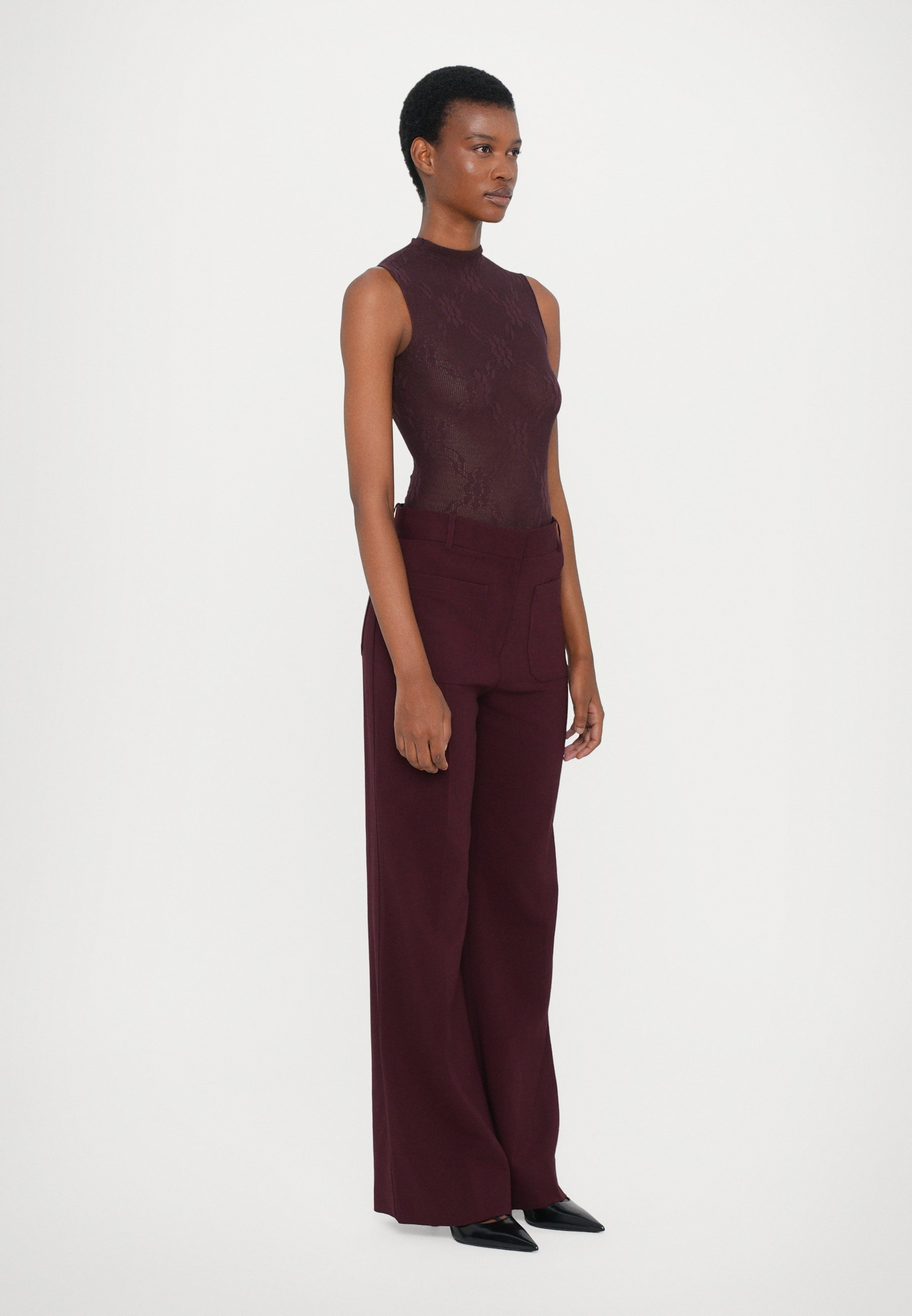 Victoria Beckham mouwloze top - bordeaux