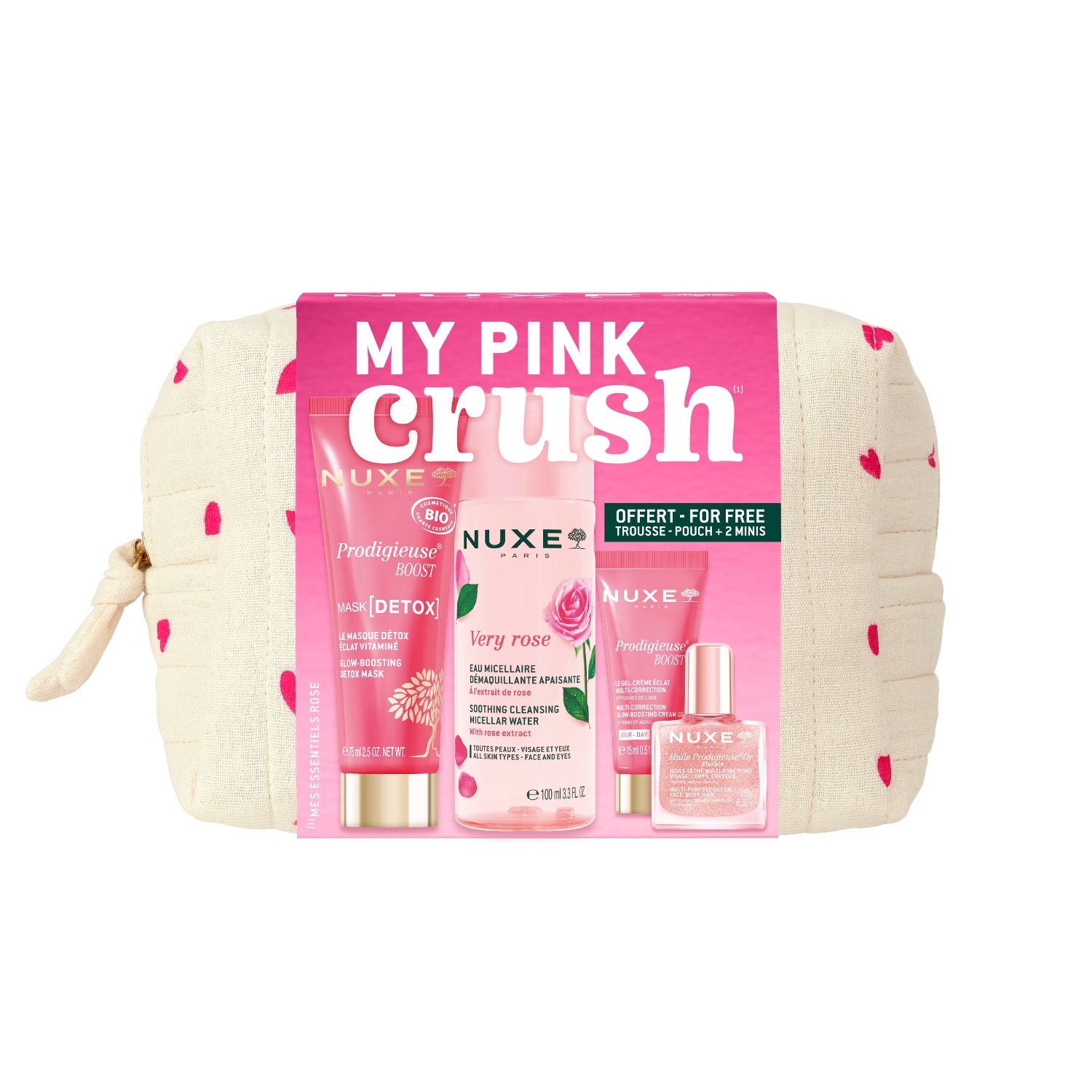 NUXE PRODIGIEUSE® BOOST komplet za nego obraza Essentials Pink – 1 kos