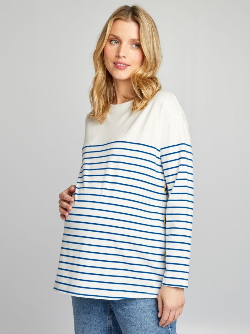 Camiseta de enfermería a rayas - AZUL