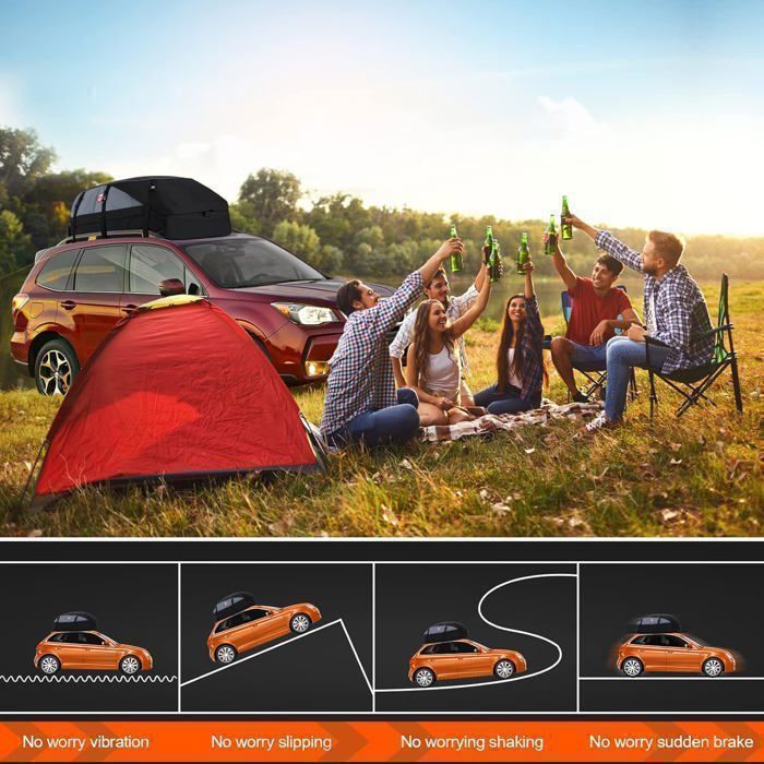 MOONMINI Car Roof Bag 105x80x43CM 1000D Oxford Fabric and PVC - Weatherproof Soft Roof Box for Travel