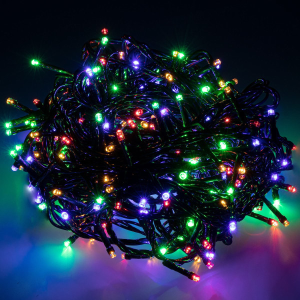 Lampki choinkowe 300 led multikolor 25,5 m oświetlenie IP44