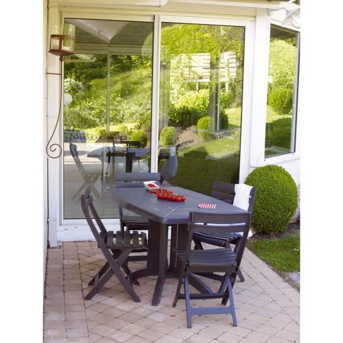 Silla plegable Miami - GRILL ME - Antracita - Resistente a la intemperie y fácil de guardar