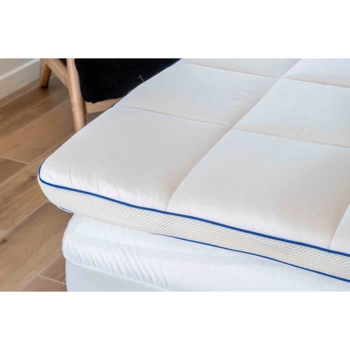 Cubrecolchón suave de 160x200 cm - Calidad hotelera - Fabricado en Francia - 7 cm de grosor - BDREAMS