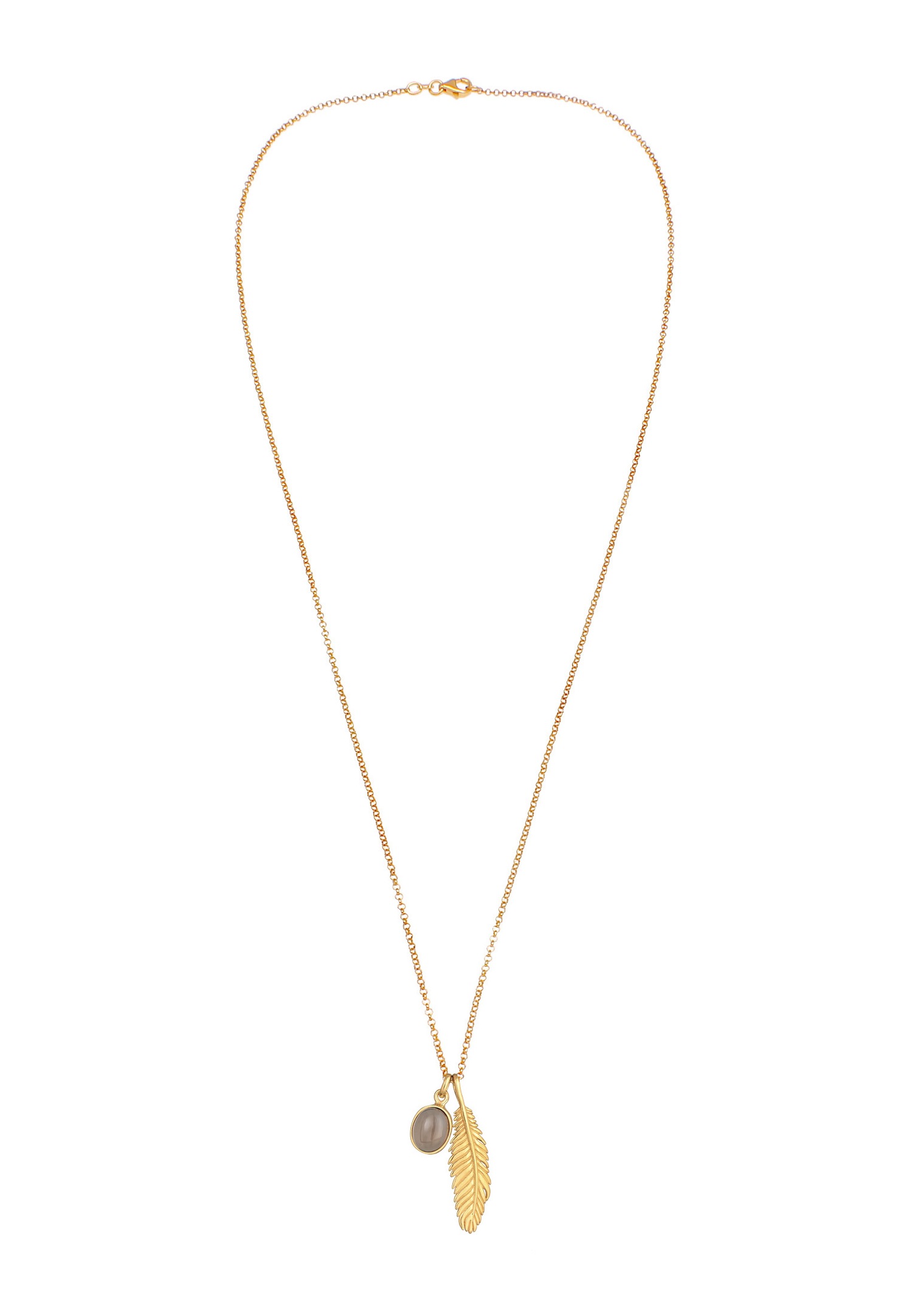 KUZZOI Pendentif homme plume look usé avec quartz en argent 925 sterling