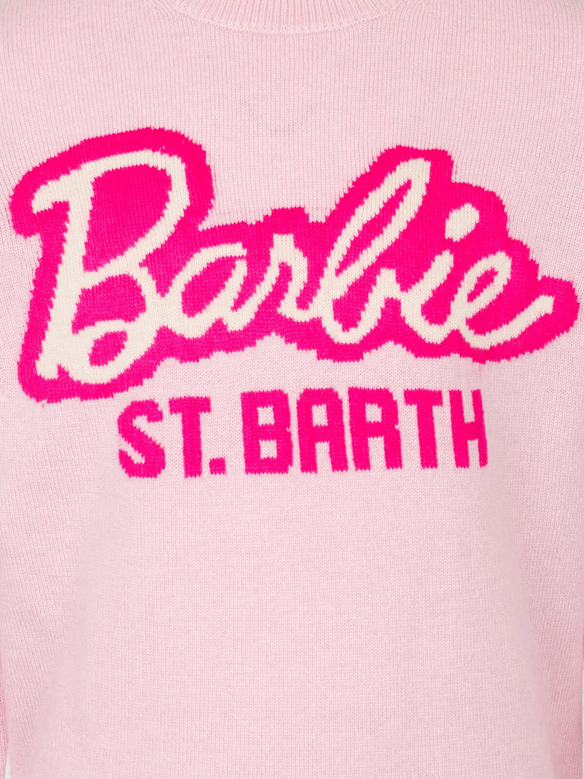 Maglione da bambina a girocollo rosa con stampa Barbie | EDIZIONE SPEC