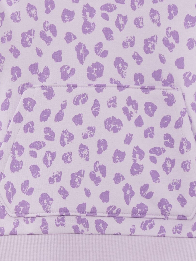 Hoodie met luipaardprint - PAARS