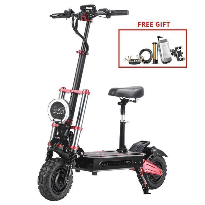Patinete eléctrico BOYUEDA S5-11 - 2 motores de 3000 W - Batería de 60 V y 38 Ah - Neumáticos de 11 pulgadas - Amortiguador hidráulico - Pantalla LCD