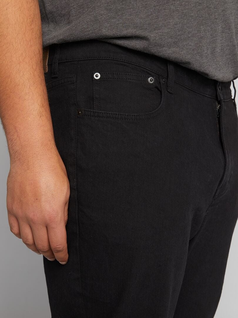 Calça jeans reta com 5 bolsos - L30 - PRETA