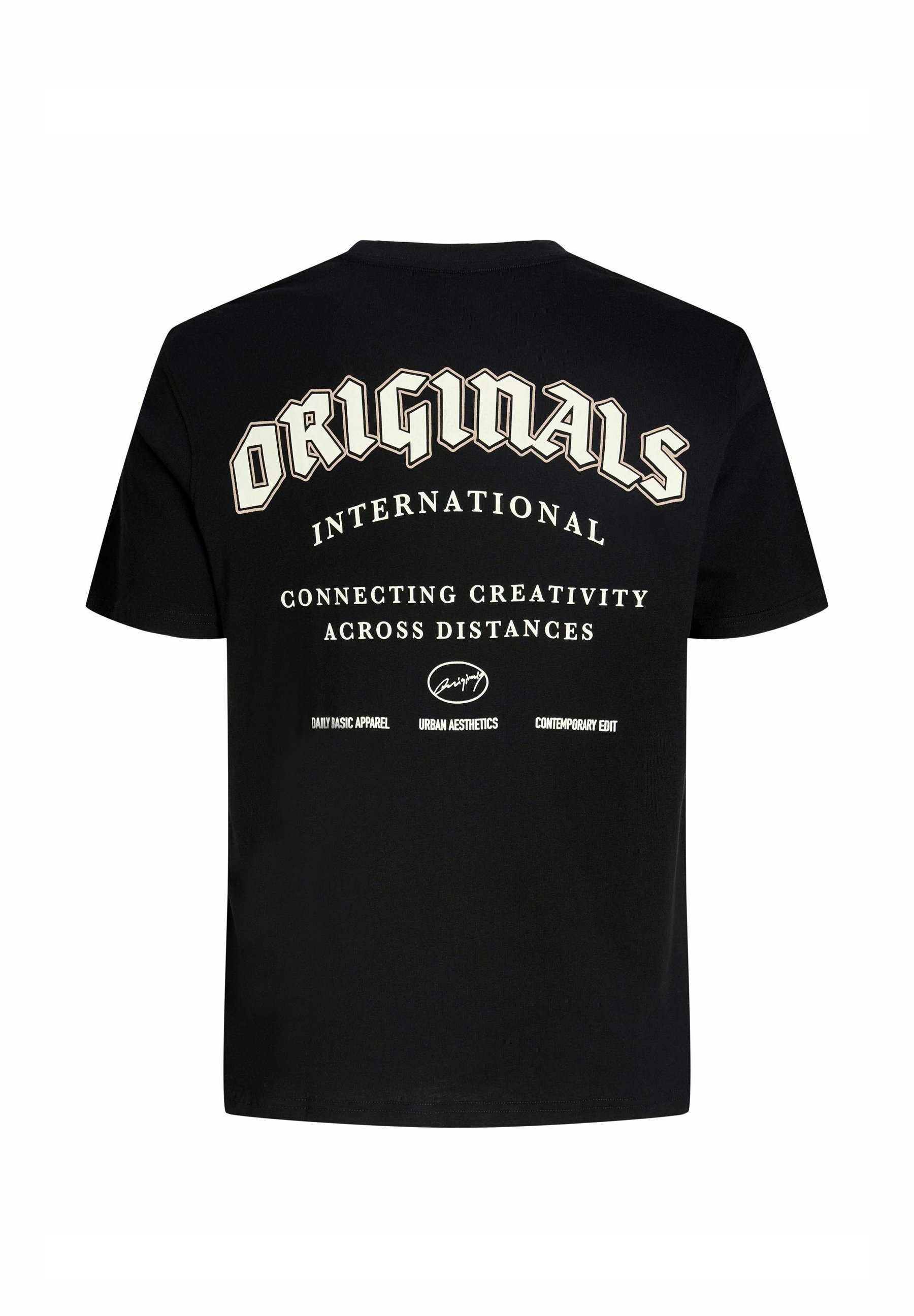 Jack & Jones JORMEADOWS TYPO TEE CREW NECK - Printtipaita - blackJack & Jones