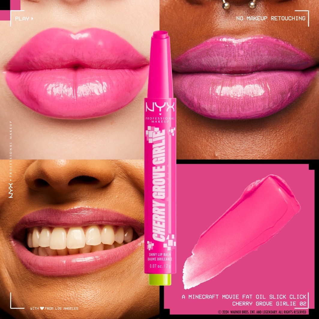 NYX Professional Makeup Lipgloss Minecraft Collection Minecraft Film Fat Oil Slick Click - 1 gab.