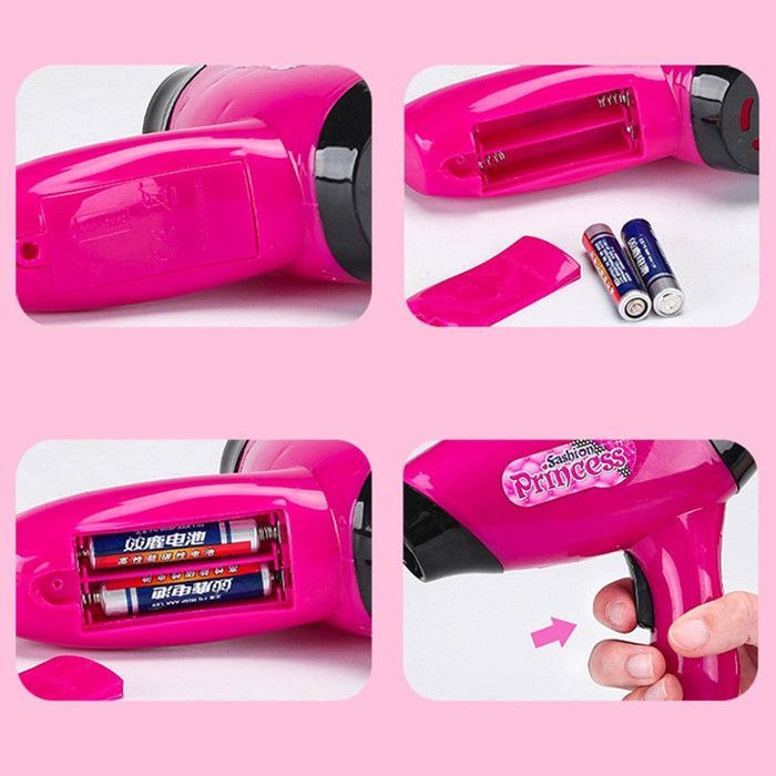40-Piece Children's Doll Hair Styling Set - Styling and Makeup Head - Beauty Accessories, Hair Dryer, Makeup and Clips - Toy