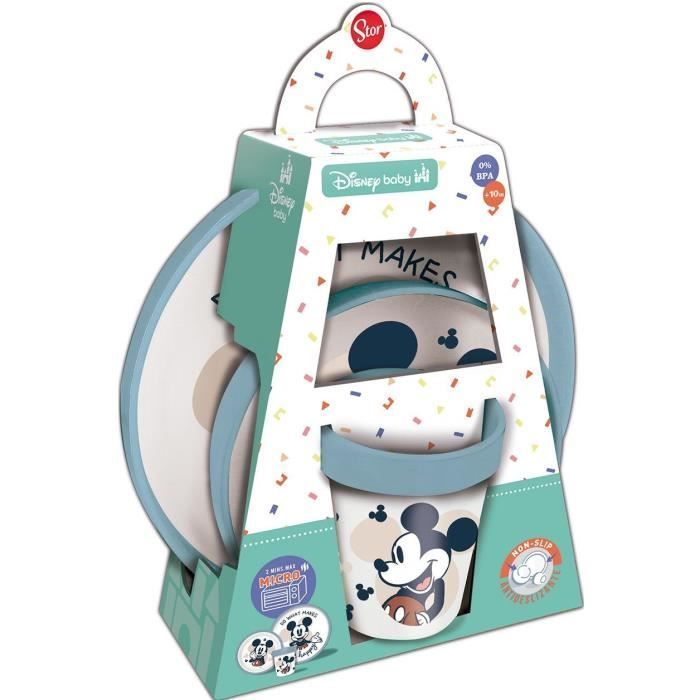 Coffret repas - THERMOBABY - 3 pièces - Bol, assiette et gobelet - Minnie