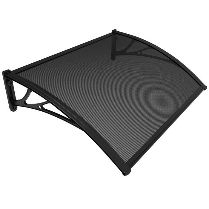 Marquesina para puerta de entrada VOUNOT® 100x80cm - Policarbonato - Resistente a los rayos UV - Antracita