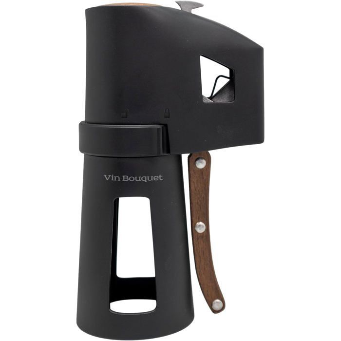 Sacacorchos para champán - ZGEER - Mango de madera - Negro - Apertura sin esfuerzo - Diseño elegante - Seguro y práctico