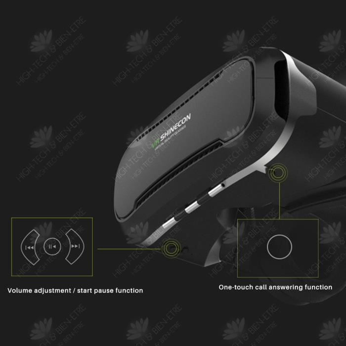 3D Virtual Reality Headset - HTBE® - VR Shinecon 2 - Bluetooth - Multi-platform - Stereo HD