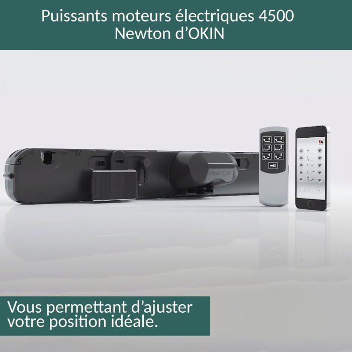 Base de cama eléctrica de relajación Sampur 70x190 | Integrada con listones multidireccionales - Motor eléctrico OKIN - Máximo confort