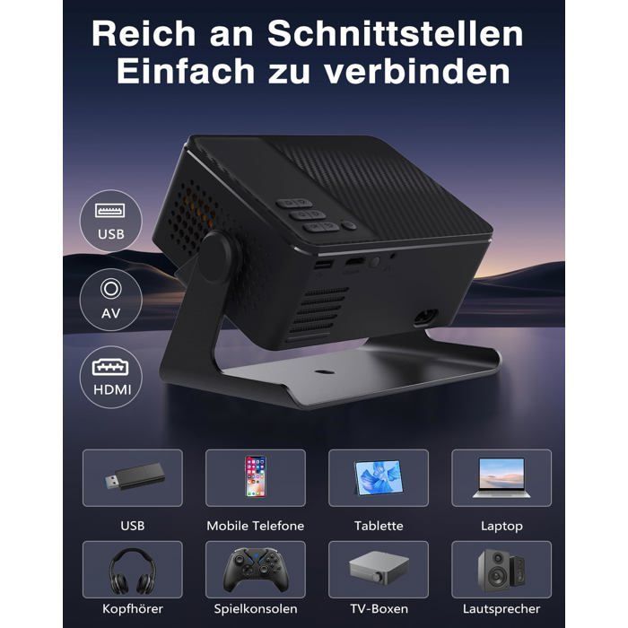 Proyector de vídeo - CACTOSE - FHD 1080P - Wifi 6 - Bluetooth 5.0 - Cine en casa 4K
