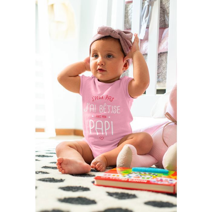 Body J'peux pas j'ai bêtise avec mon Papi - PIXEL EVOLUTION - Body bébé - Body humoristique et rigolo - cadeau naissance