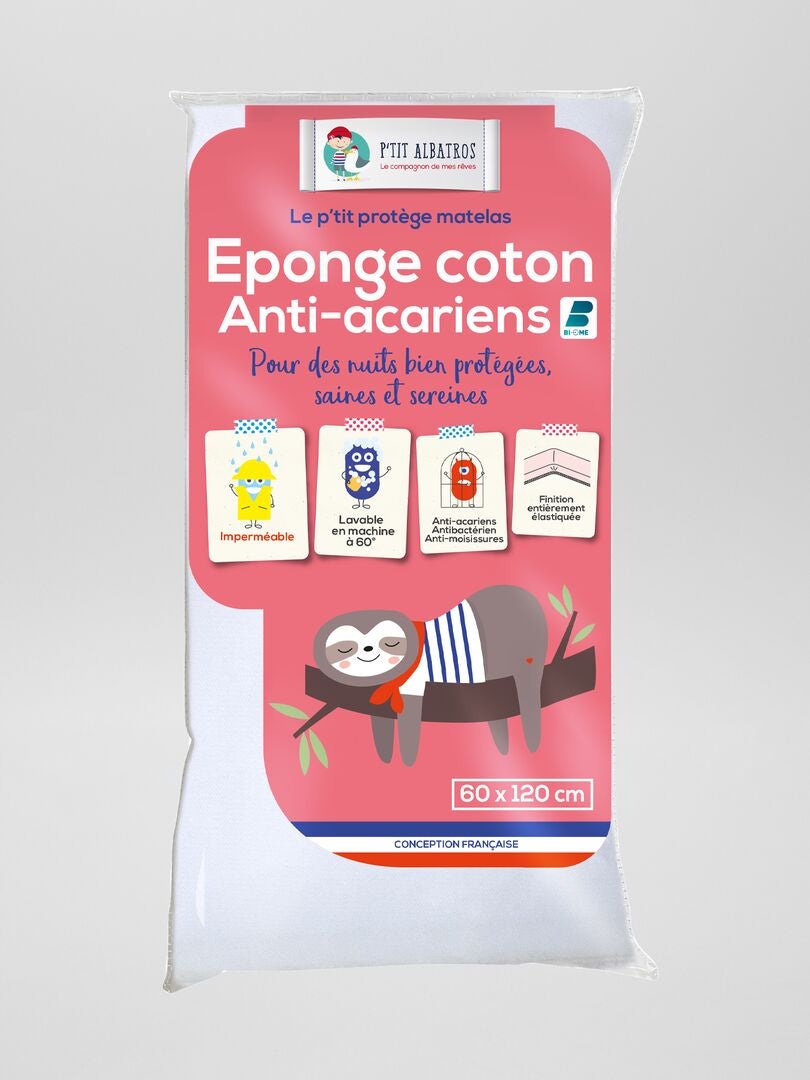 'P'tit Albatros' antibacteriële matrasbeschermer - wit