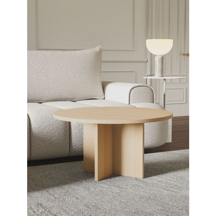 Mesa de centro redonda - OVO - 76x76 - Color fresno-roble Lindberg