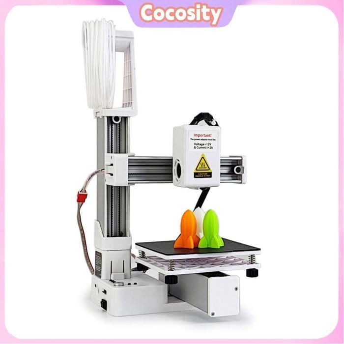 Impresora 3D Cocosity pequeña con multiplexación por división de frecuencia, enchufe europeo, color blanco.