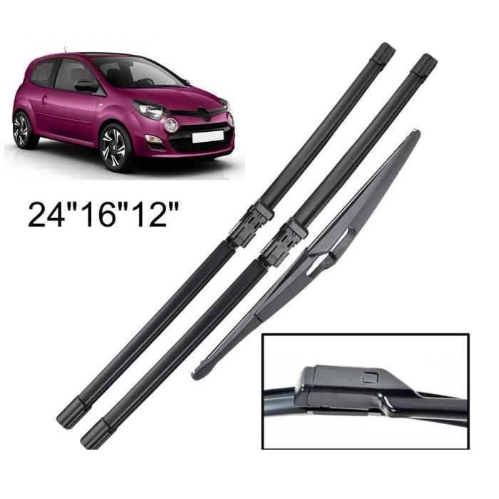 Juego de 3 escobillas limpiaparabrisas delanteras y traseras para Renault Twingo 2 (2007-2014)