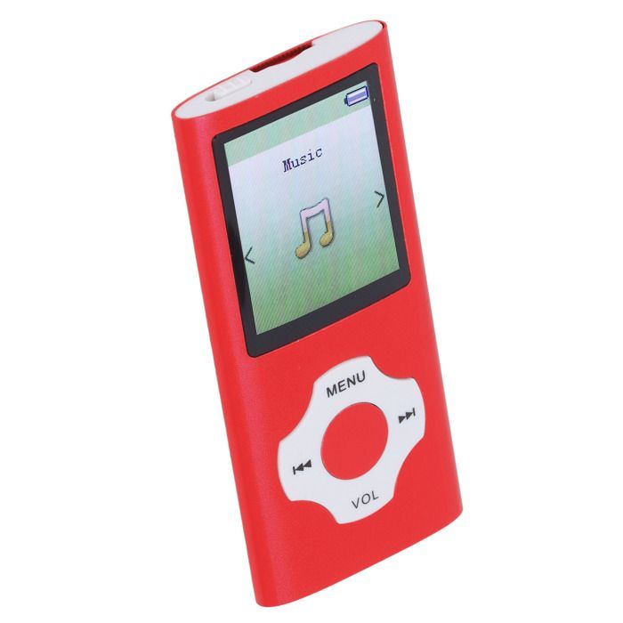 OMABETA Lettore MP4/MP3 HiFi da 128 GB con schermo da 1,8 pollici, lettore video e musicale portatile, lettore di e-book e registratore vocale - Rosso